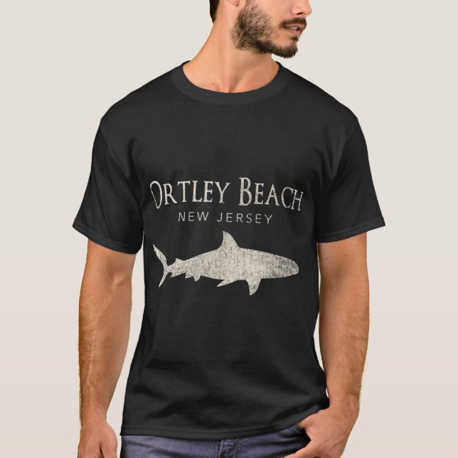 Camiseta Retro Ortley Beach NJ Shark (Anverso)