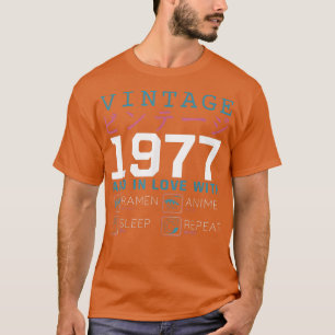 Camiseta Retro Otaku Kanji Vintage 1977 Cumpleaños Ramen An