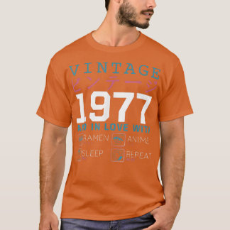 Camiseta Retro Otaku Kanji Vintage 1977 Cumpleaños Ramen An