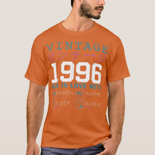 Camiseta Retro Otaku Kanji Vintage 1996 Cumpleaños Ramen An