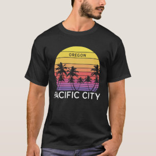 Camiseta Retro Pacific City Beach Surf Vintage Palm Venice