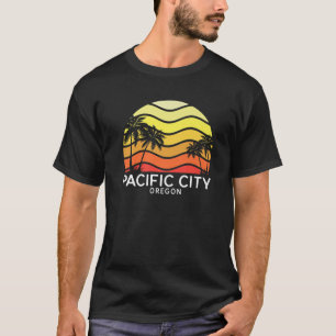 Camiseta Retro Pacific City Surf Beach Vintage Palm Venice