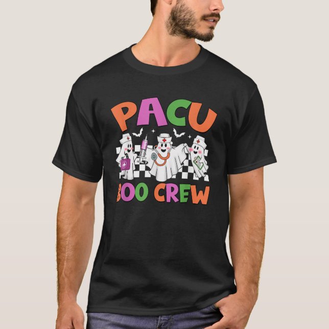 Camiseta Retro PACU Boo Crew PACU Nurse Funny Halloween Cos (Anverso)