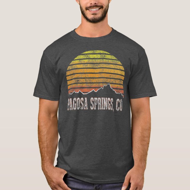 Camiseta Retro Pagosa Springs Colorado Mountain Sunset (Anverso)