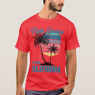 Camiseta Retro Palm Springs California Beach Vibes Summer V