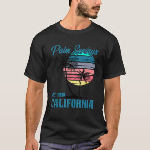 Camiseta Retro Palm Springs California Vibraciones de Playa