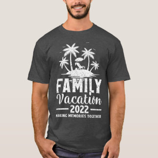 Camiseta Retro Palm Tree Family Vacation 2022 Beach Sunset 