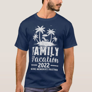 Camiseta Retro Palm Tree Family Vacation 2022 Beach Sunset 