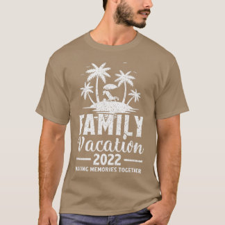 Camiseta Retro Palm Tree Family Vacation 2022 Beach Sunset 