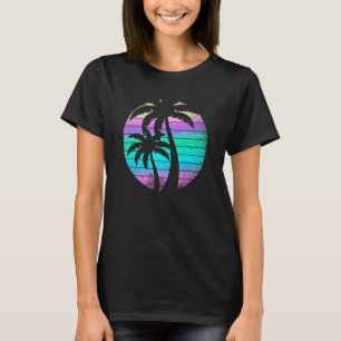 Camiseta Retro Palm Trees 80 Vaporwave Estético Vaporwave V