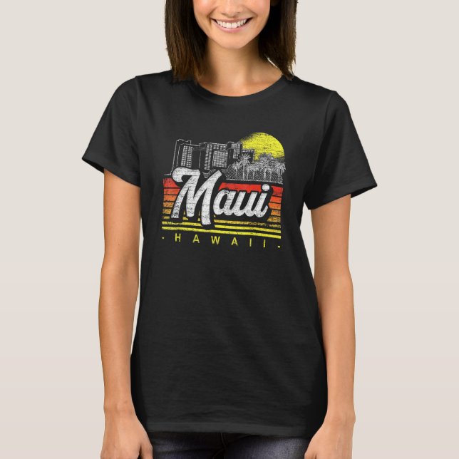 Camiseta Retro Palm Trees Tropical Hawaiano Summer Sunset M (Anverso)