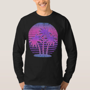Camiseta Retro Palm Trees Vaporwave Vibes de verano Tropica
