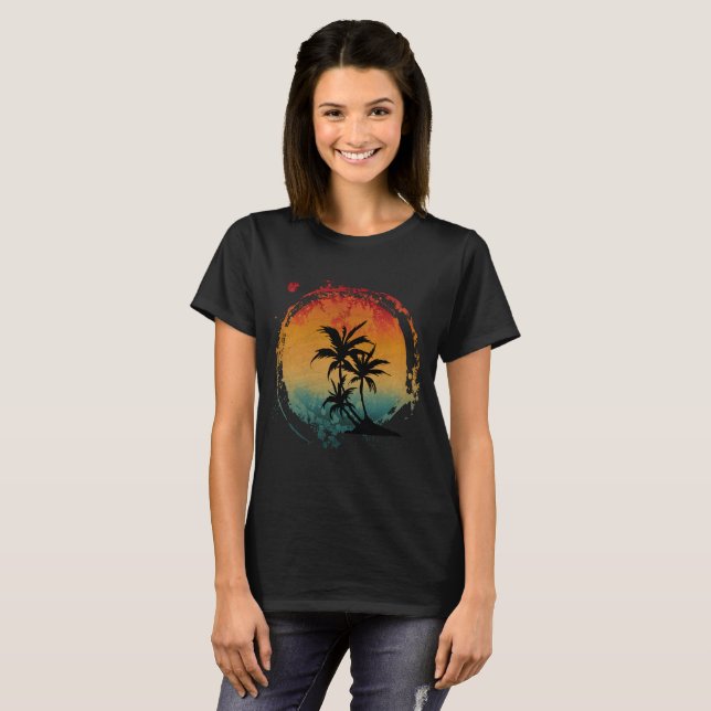 Camiseta Retro Palmeras Vintage (Anverso completo)