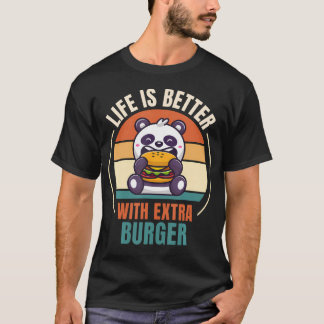 Camiseta Retro Panda La Vida Retro Es Mejor Con Extra Burge
