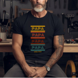 Camiseta Retro-Papa colorido T-Shirt