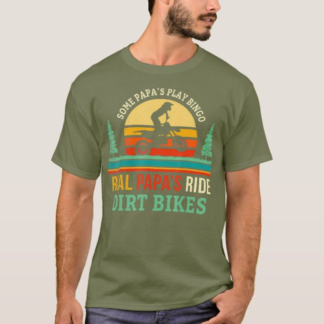 Camiseta Retro Papa Dirt Bike Gift Dad Dirtbike Gifts (Anverso)
