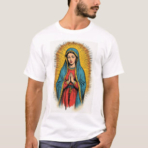 Camiseta retro para hombre de la Virgen María