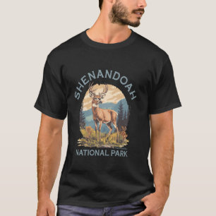 Camiseta Retro Parque Nacional Shenandoah Ciervo de cola bl