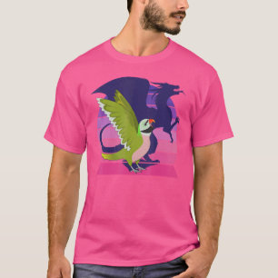 Camiseta Retro Parrot I Dragón alado I Mustache Parakeet