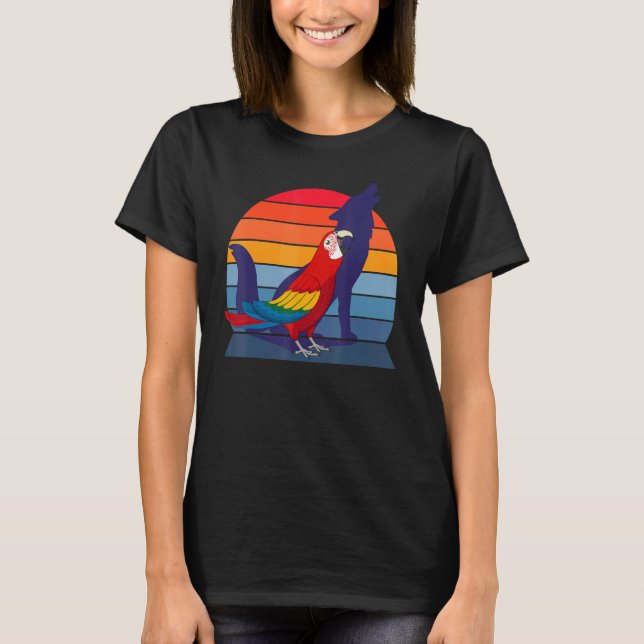 Camiseta Retro Parrot I Howling Wolf I Gritando Mamáes de e (Anverso)