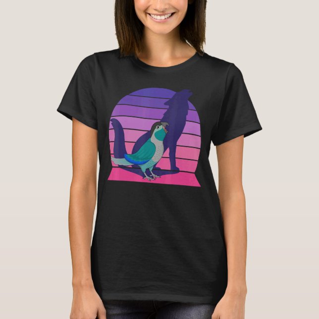 Camiseta Retro Parrot I Howling Wolf I Gritando Turquesa (Anverso)