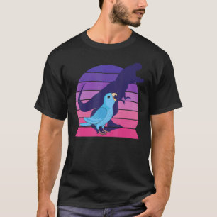Camiseta Retro Parrot I Tyrannosaurus Rex I Gritando Azul