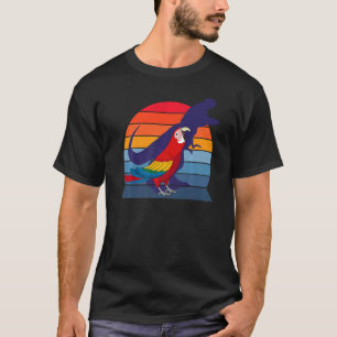 Camiseta Retro Parrot I Tyrannosaurus Rex I Scarlet Macaw