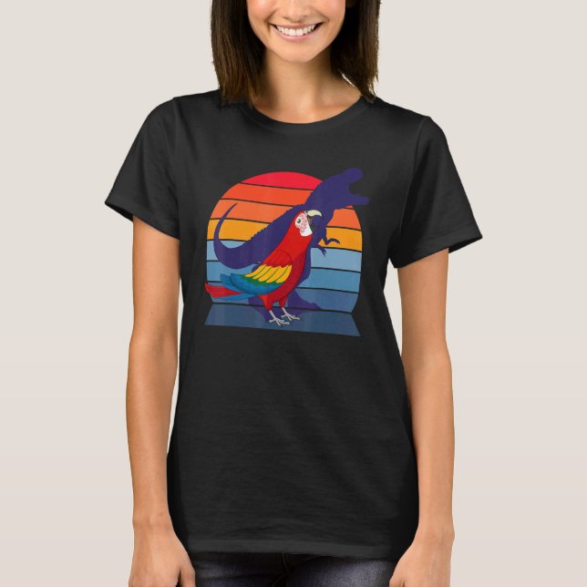 Camiseta Retro Parrot I Tyrannosaurus Rex I Scarlet Macaw (Anverso)