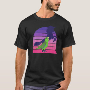 Camiseta Retro Parrot I Unicorn I Gritando Parroquia Verde