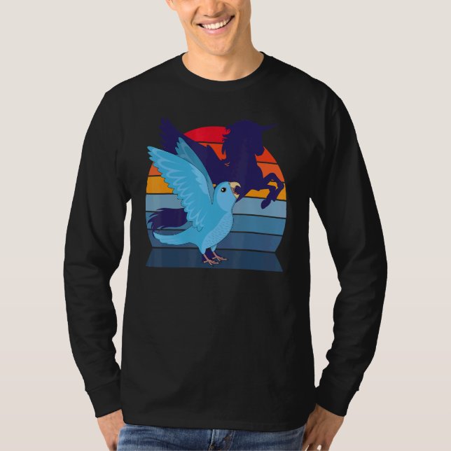 Camiseta Retro Parrot I Winged Unicorn I Screaming Blue Par (Anverso)