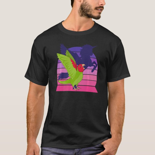 Camiseta Retro Parrot I Wingu Unicornio I Grito máscara roj (Anverso)