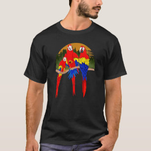 Camiseta Retro Parrots Jungle Animal Tropical Bird Macaw P