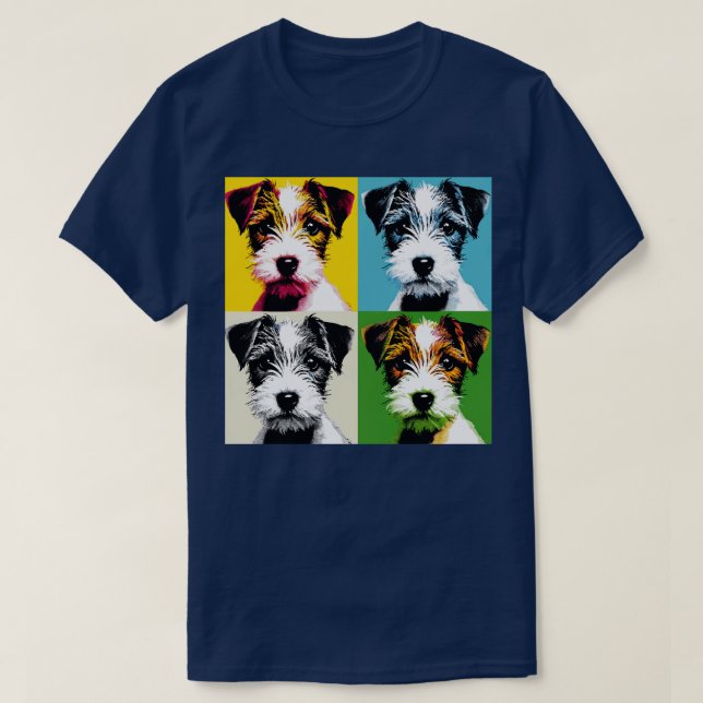 Camiseta Retro Parson Russell Terrier Art Cuppy 1 (Diseño del anverso)