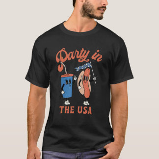 Camiseta Retro Party In The Usa 4th Of July America Patriot