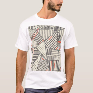 Camiseta Retro Patchwork: Resumen de diseño geométrico
