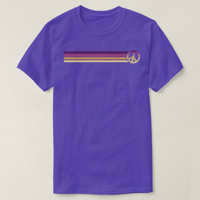Camiseta RETRO PEACE STRIPES Amanecer 70 (Diseño del anverso)