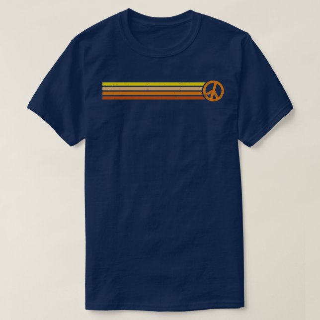 Camiseta RETRO PEACE STRIPES Atardecer 70 (Diseño del anverso)