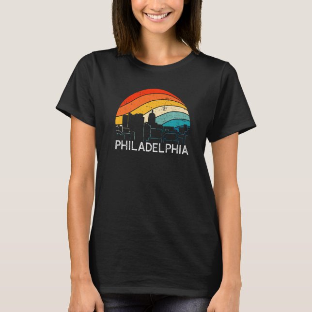 Camiseta Retro Pennsylvania Philadelphia Skyline Vintage Ur (Anverso)
