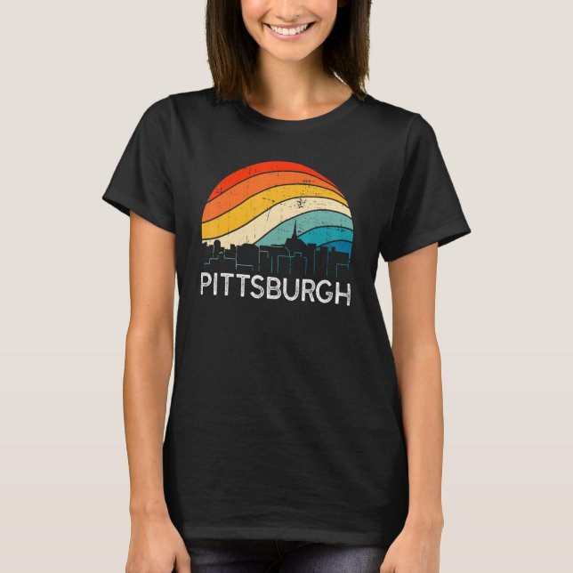 Camiseta Retro Pennsylvania Pittsburgh Skyline Vintage Urba (Anverso)