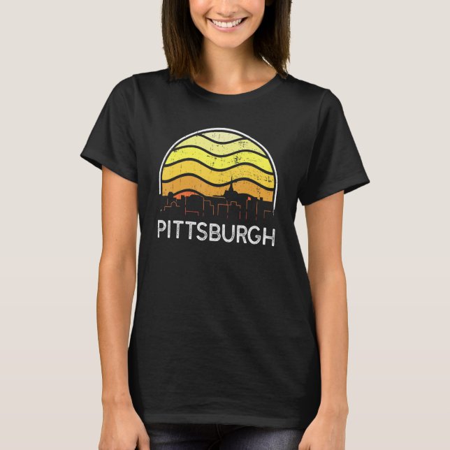 Camiseta Retro Pennsylvania Pittsburgh Visitors Skyline Vin (Anverso)