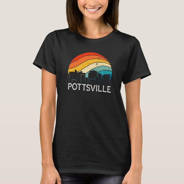 Camiseta Retro Pennsylvania Pottsville Skyline Vintage Urba (Anverso)