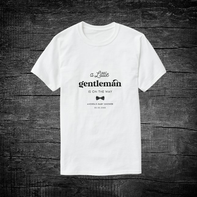 Camiseta Retro Pequeño Caballero Blanco Negro Baby Shower (Subido por el creador)