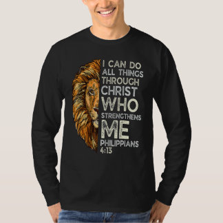 Camiseta Retro Philippians 413 Religious Lion Christian Bib