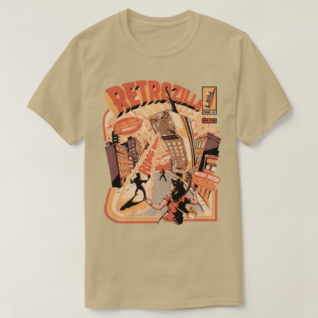 Camiseta Retro Phonezilla Black (Diseño del anverso)