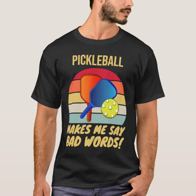 Camiseta Retro Pickleball Me Hace Decir Malas Palabras Vint (Anverso)