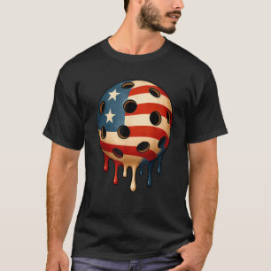 Camiseta Retro Pickleball USA Bandera Día de la Independenc