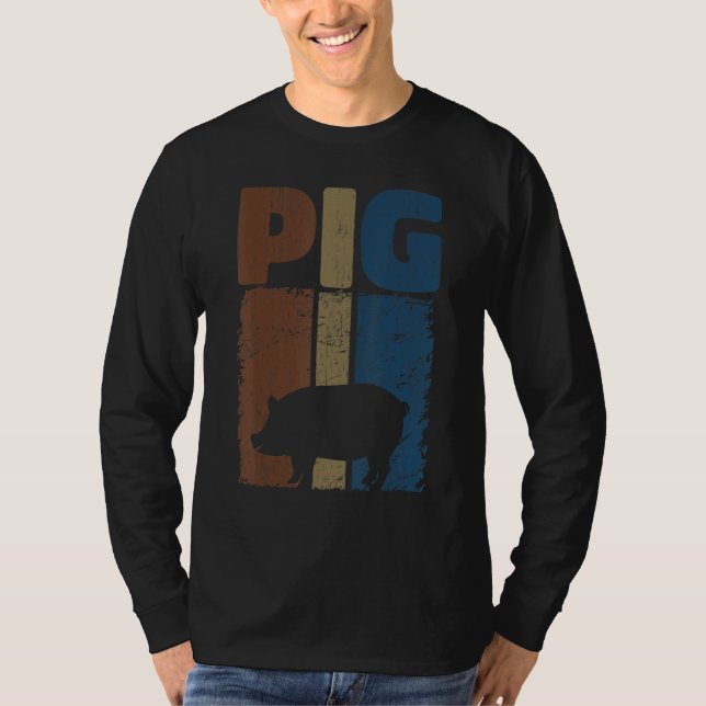 Camiseta Retro Pig Lover, Cute Farmer, Farming For Men Wome (Anverso)