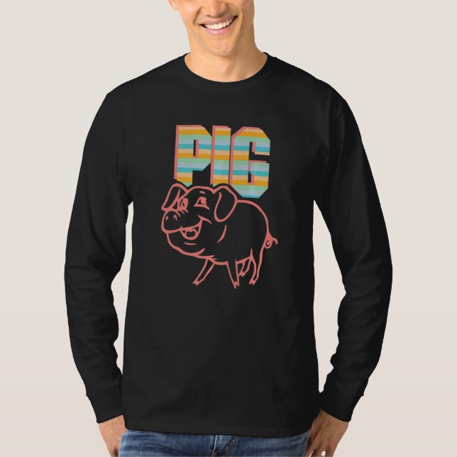 Camiseta Retro Pig Lover, Cute Farmer, Farming For Men Wome (Anverso)