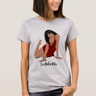Camiseta Retro Pin-Up Girl La Dolce Vita Graphic T-Shirt