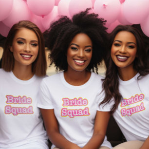 Camiseta Retro Pink Bride Squad